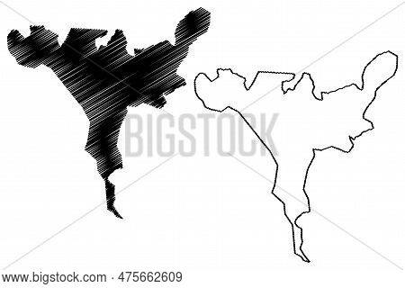 Lake Aggol (republic Of Azerbaijan) Map Vector Illustration, Scribble Sketch Aggöl, Aghgol Or White 