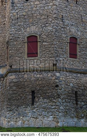 The Ruins Of The Ancient Castle Januv Castle. Valtice Area By The River Stara Dyje In The Czech Repu