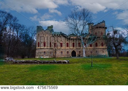 The Ruins Of The Ancient Castle Januv Castle. Valtice Area By The River Stara Dyje In The Czech Repu
