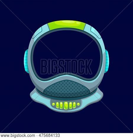 Funny Photo Booth Kids Space Helmet. Vector Cartoon Space Astronaut Or Cosmonaut Props Element Or Ma