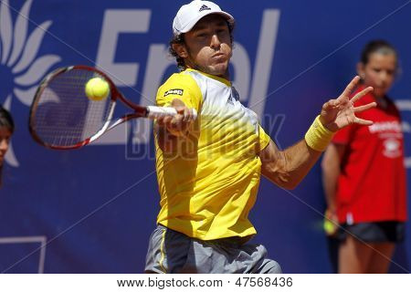 BARCELONA - Nisan, 24: Bir maç sırasında eylem Barcelona Arjantinli tenis oyuncusu Juan Monaco 