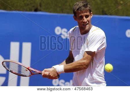 BARCELONA - Nisan, 24: Slovak tenisçi Martin Klizan Barcelona Tenis tournam bir maç sırasında