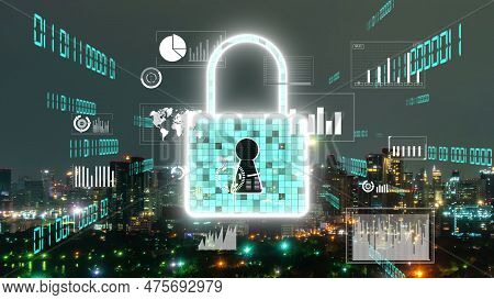 Cyber Security And Alteration Data Protection On Digital Platform . Graphic Interface Showing Secure