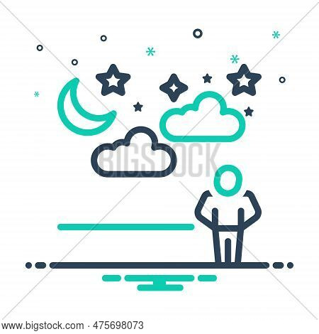 Mix Icon For Night Night-time Darkness Moon Cloud Star Obscurity Eventide Bedtime Moonlight