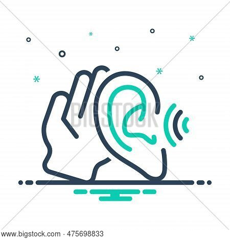 Mix Icon For Hearing Ability-to-hear Auditory Earshot Listening Attentively Secret Audible Hearable