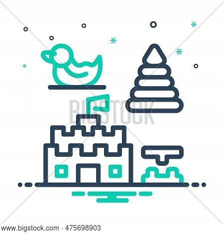 Mix Icon For Toy Plaything Game Entertainment Kids-toy Joyful Gewgaw Play Castle Duck
