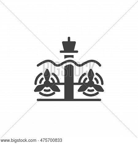 Tidal Energy Vector Icon. Filled Flat Sign For Mobile Concept And Web Design. Tidal Power Glyph Icon