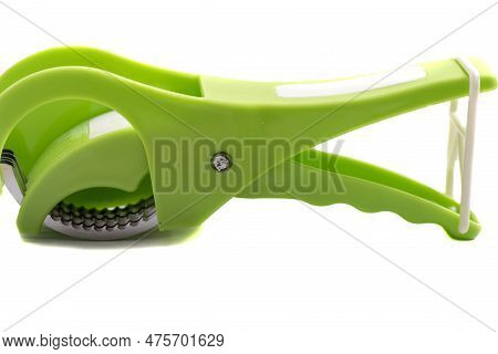 Salad Scissors With Multiple Blades On A White Background.