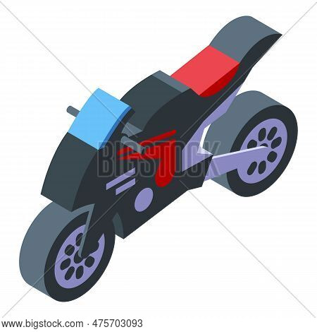 Bike Racing Icon Isometric Vector. Race Car Team. Auto Pit Stop