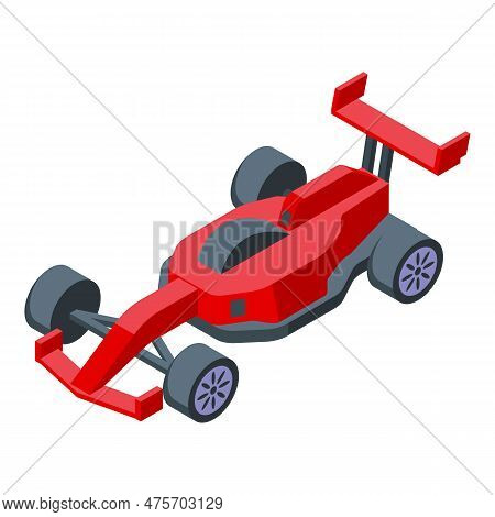 Racer Pit Stop Icon Isometric Vector. Car Team. Auto Service