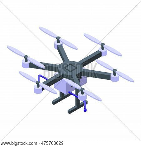 Pesticide Sprayer Drone Icon Isometric Vector. Chemical Spray. Farm Pest