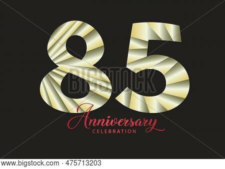 85 Year Anniversary Celebration Logotype Vector, 85 Number Design, 85th Birthday Invitation, Anniver