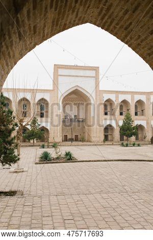 Bukhara, Uzbekistan. December 2022. The Courtyard Of The Kukeldash Madrasah