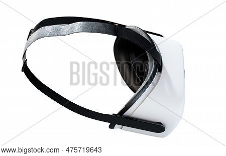 Modern Virtual Reality Glasses For The Orange Prefix 3d Render On A Gray Background With A Shadow