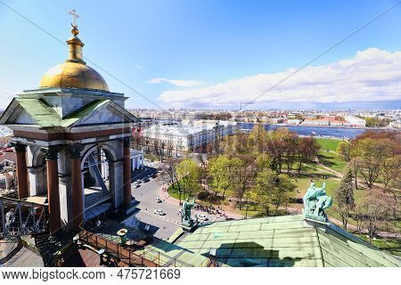 Beautiful View Of The City Of St. Petersburg From The Observation Deck Of The Colonnade Of St. Isaac