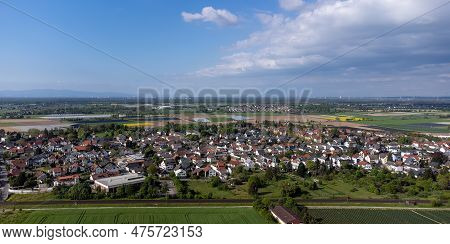 Weiterstadt Braunshardt On A Sunny, Spring Day With Frankfurt In The Background