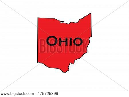 Politically Conservative State Of Ohio Colored Red.
