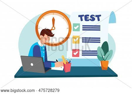 A High School Student Prepares For A Standardized Test.