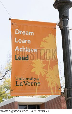 La Verne, Ca - April 27 2023: Sign At The Entrance To The University Of La Verne