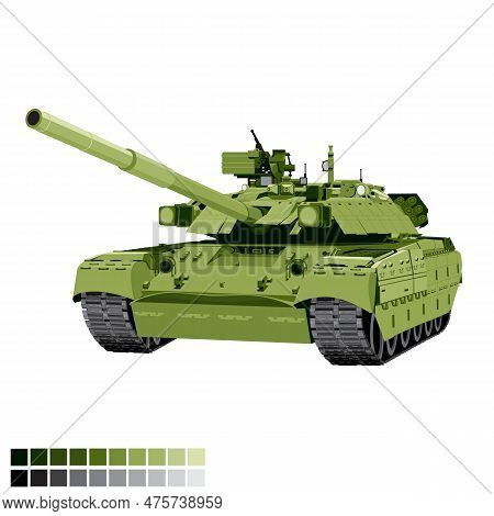 Main Battle Tank T-84. Vector Illustration Of T-84 Battle Tank. Military Illustrations In Vector.