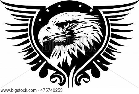 Breathtaking And Powerful Eagle Emblem Art Vector