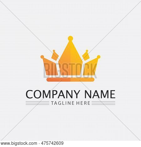 Crown Logo And Queen, King Logo Designtemplate Vector Illustration
