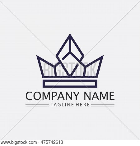 Crown Logo And Queen, King Logo Designtemplate Vector Illustration
