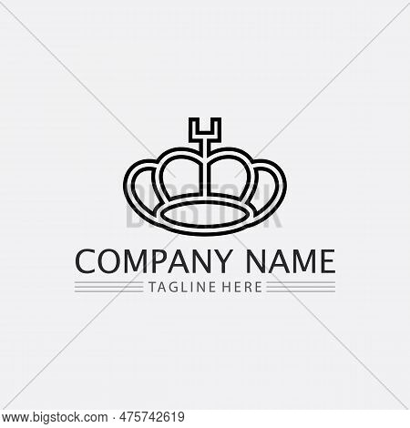 Crown Logo And Queen, King Logo Designtemplate Vector Illustration