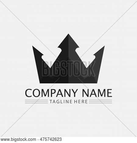 Crown Logo And Queen, King Logo Designtemplate Vector Illustration