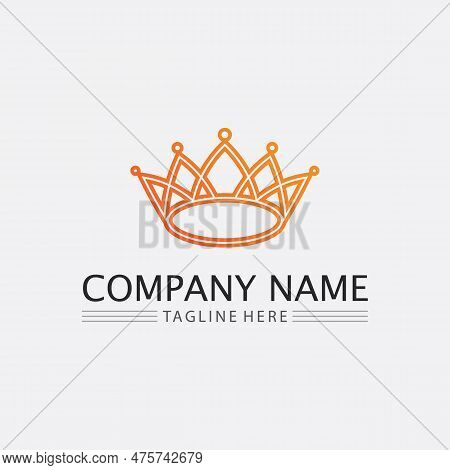 Crown Logo And Queen, King Logo Designtemplate Vector Illustration