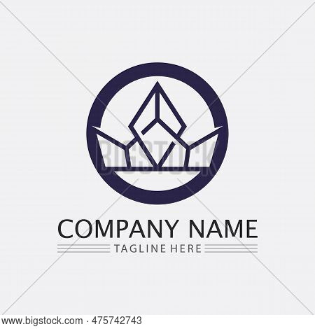 Crown Logo And Queen, King Logo Designtemplate Vector Illustration
