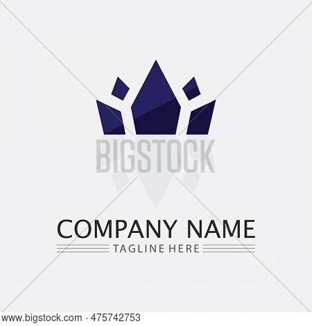 Crown Logo And Queen, King Logo Designtemplate Vector Illustration