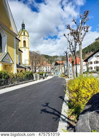 On The Street In Zams (the St. Andreas Church)