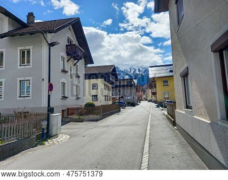Walking The Street In Zams (tirol, Austria)