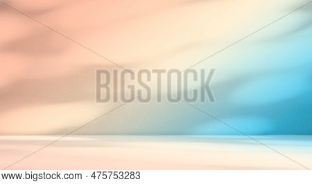 Light Shadow Beige Gold Blue Studio Room Background,cream Yellow Summer On Table Product,overlay On 