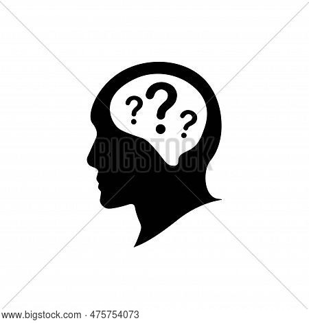 Speechless Human Icon With Question Mark Design.