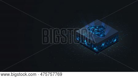 3d Cloud Background For Cloud Computing In Vector Format. Transferring A Lot Of Information To The C