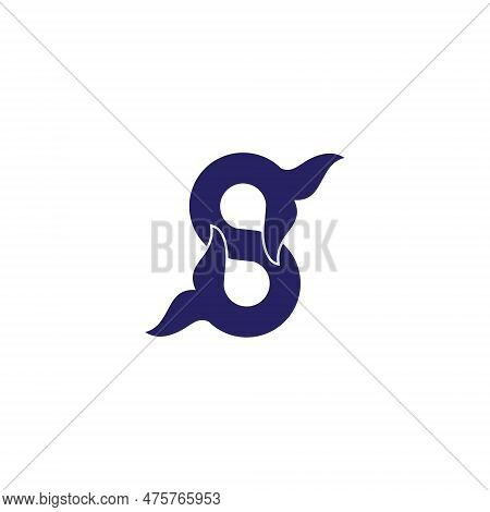 Letter S And Whale Tail Vector Illustration For Icon,symbol Or Logo. S Initial Logo