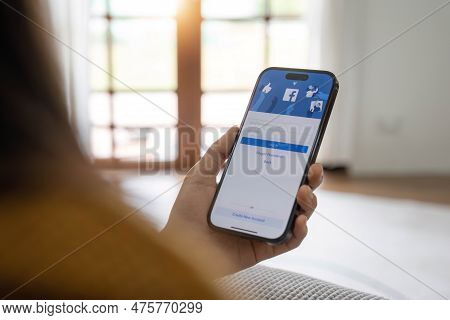 Chiang Mai, Thailand - May 1, 2023: Facebook Social Media App Logo On Log-in, Sign-up Registration P