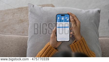 Chiang Mai, Thailand - May 1, 2023: Facebook Social Media App Logo On Log-in, Sign-up Registration P