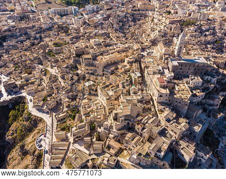 Aerial Picture. Matera - Spectacular Canyon Town