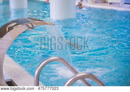 Luxury Swimming Pools In A Modern Hotel.relaxation Pool In A Leisure Camp.beautiful Indoor Pool With