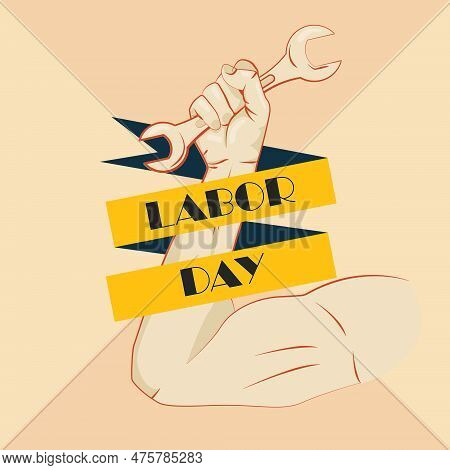 Happy Labor Day Holiday. Vector Text For Posters, Flyers And Greeting Cards.