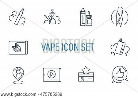 Set Of Icons For Electronic Cigarettes Vape