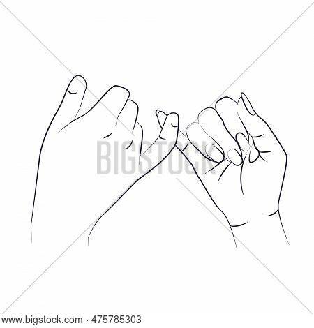 Reconciliation On The Little Fingers. Concept Of Friendship And Trust.