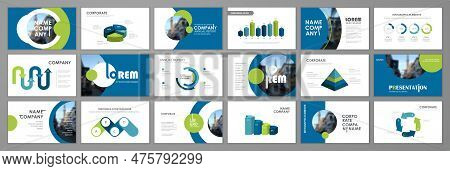 Business Presentation Infographic Elements Template Set. Keynote Presentation Background, Slide Temp