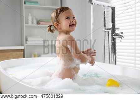 Cute Little Girl Foamy Image & Photo (Free Trial) | Bigstock