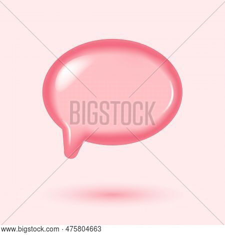 3d Illustration Of Speech Bubble. 3d Vector Talking Cloud. Glossy Speech Bubble High Quality Vector.