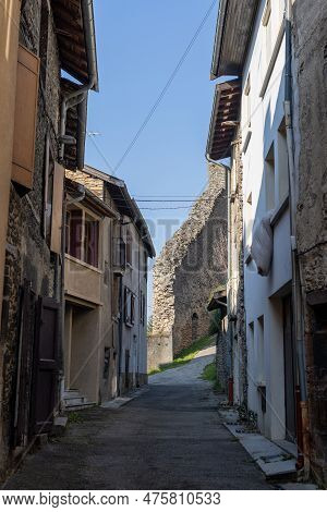 Old Castle Remains In A French City Cremieu - Europe Spring Season
