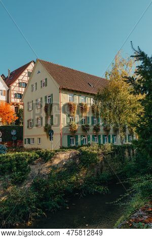 Old National German Town House In Bietigheim-bissingen, Baden-wuerttemberg, Germany, Europe. Old Tow